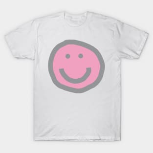 Prism Pink Round Happy Face with Smile T-Shirt